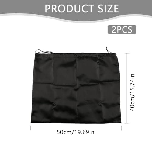 Wellrun 2pcs Dust Bags,Dustproof Drawstring Pouch,50x40cm Silk Cloth Dust Cover for Handbags,Shoulder Bags,Purses,Shoes,Luggage(Black) — view 2