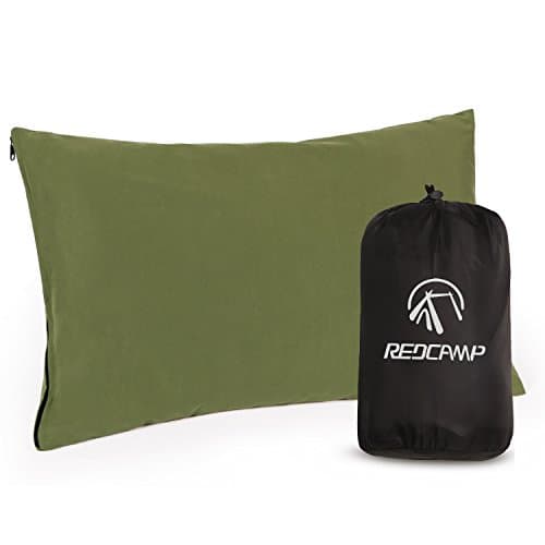 REDCAMP Small Camping Pillow for Adults,Peach Skin Travel Pillow,Green