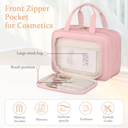 SYEXDZON Full Size Toiletry Bag, Multi-compartments Makeup Bag — view 3