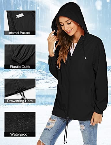 Rapbin Waterproof Jackets Women Jackets Trench Coat Rain Jacket Raincoat — view 5