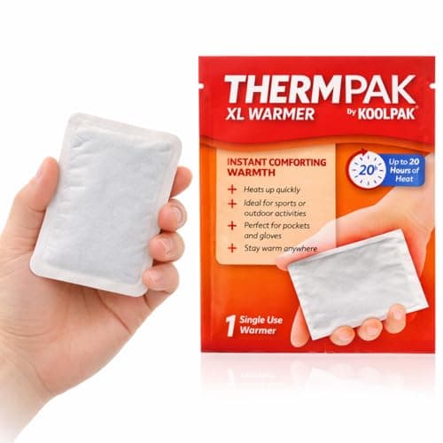 ThermPak XL Hand Warmers – Pack of 1 – Up to 20 Hours Heat – Single Use Pocket Warmers for Gloves, Sports, Camping & Outdoor Activities – 10 x 13cm
