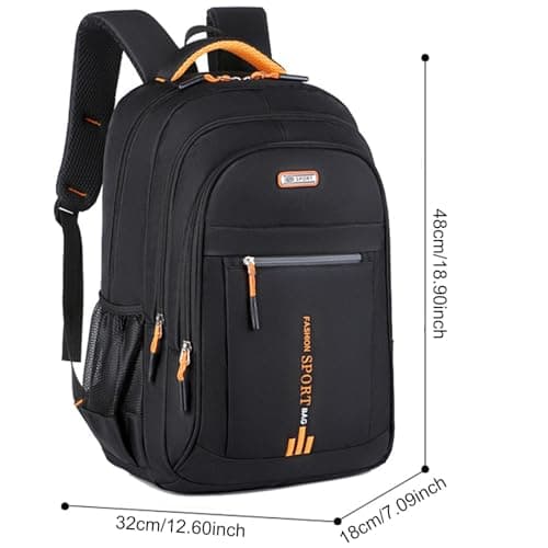 Harilla Laptop Backpack Nylon Multifunctional Daypack for Overnight Weekender Business, Orange — view 4