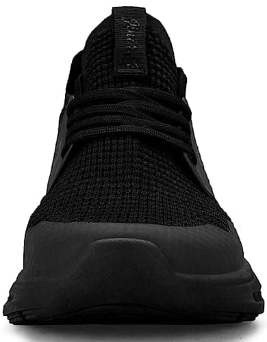 Giniros Mens Trainers Mesh Lightweight Sport Casual Gym All Black 9 — view 3