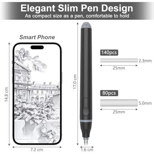 Cuteefun Electric Eraser, Electric Rubber for Art, Battery Powered, Black — view 4