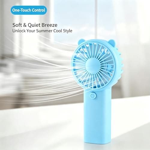 dididudi Mini Hand Fan 3 Pack Cooling Fans Compact Pocket Handheld Fan with Cute Cat Ears Light Quiet Battery Powered Small Mini Hand Held Fans for Camping Hiking Beach Festival Summer Presents — view 6