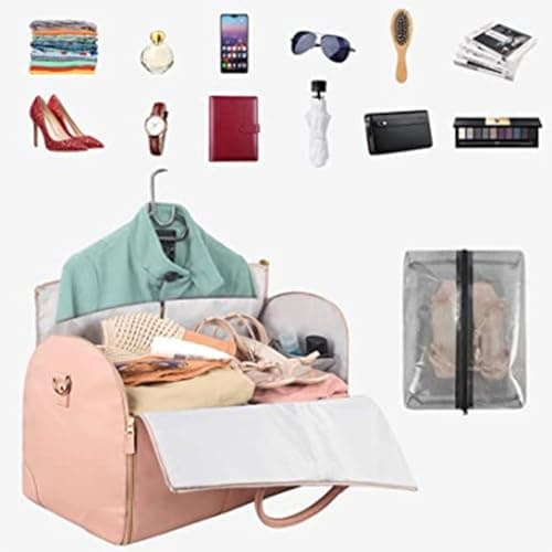 Garment Bag For Travel, Convertible Garment Bag, Garment Duffel Bag, Convertible Carry Garment Bag, Garment Bags For Clothes Travel, 2 In 1 Hanging Suitcase Suit Bag For Women & Men, Pink — view 6