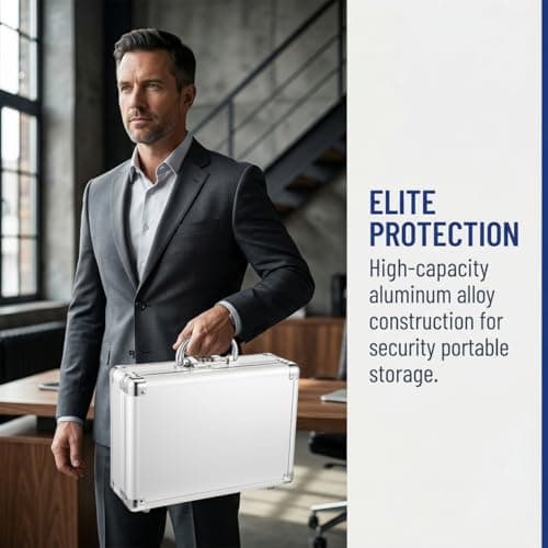 Cabilock Aluminum Briefcase Hard Storage Case with Password Lock Portable Metal Case for Medicine Tool Storage Box for Travel Camping and Outdoor Use 11.42 X 8.07 X 3.94 in — view 6