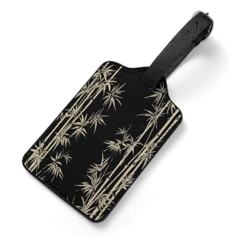 Asian Bamboo Luggage Tags with Id Card & Adjustable Strap — view 3