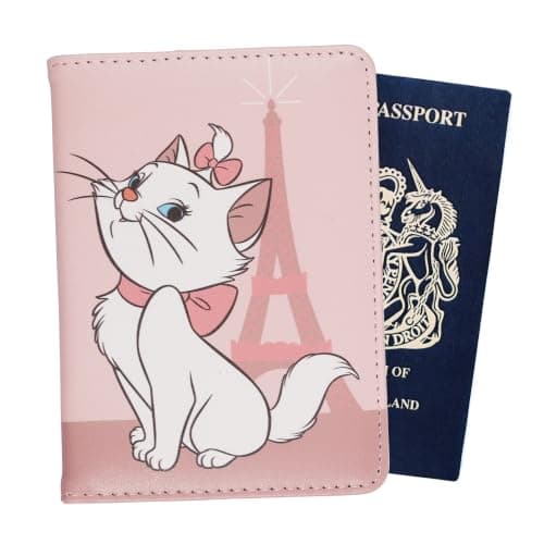 Disney Aristocats Cat Eiffel Tower Pink Travel Accessory Passport Holder for Holidays, Airport