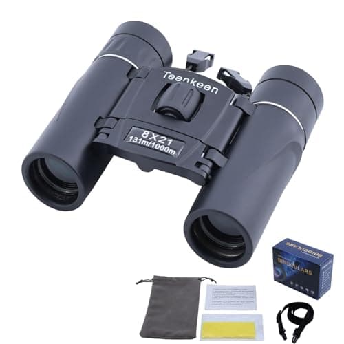 8x21 Compact Binoculars for Adults & Kids, Portable Foldable Telescope with BAK4 Prism & FMC Coating, Lightweight Pocket Binoculars for Bird Watching, Sports, Travel, Theatre, Gifts