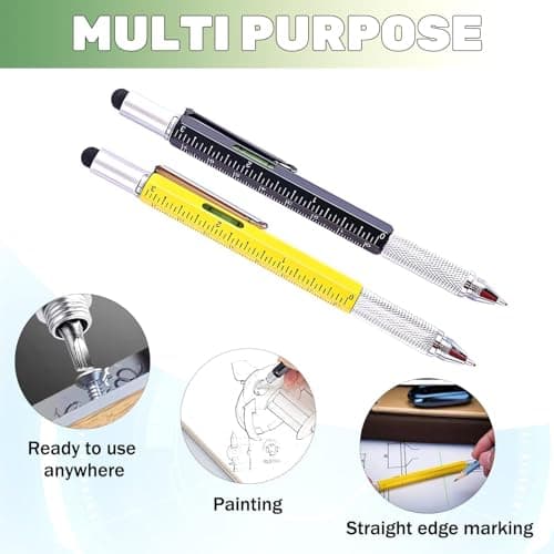 2Pcs Multi Tool Pen Gifts for Men 6 in 1 Multitool Pen Cool Gadgets Tools Back to School Gadgets for Christmas Boyfriend Graduation Back to School Gifts, Office Engineer Carpenter Construction Tool — view 4
