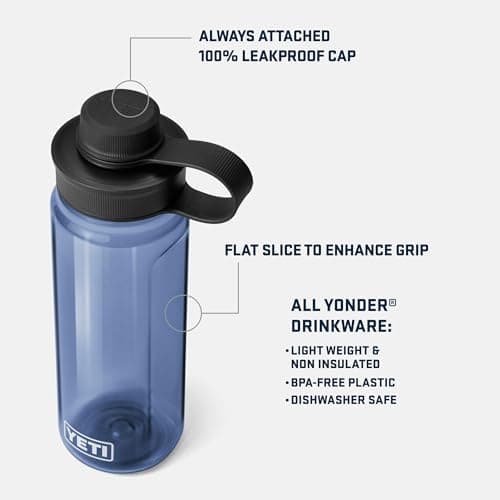YETI Yonder 25 oz (750 ml) Water Bottle with Tether Cap, Charcoal — view 4