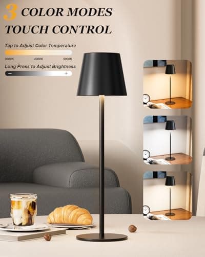 Aooshine Cordless Table Lamps Set of 2 Rechargeable, Battery Operated Lamps — view 2