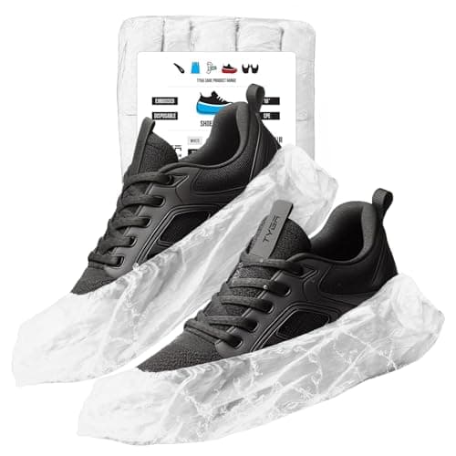TYGA STORE 100 Pieces Disposable Shoe Covers - White