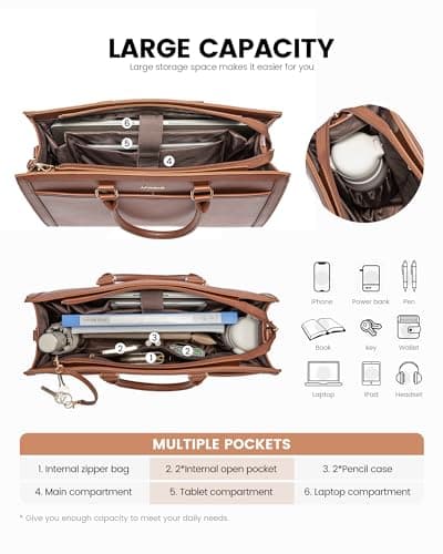 LOVEVOOK Laptop Bags for Women 15.6 Inch, Large Ladies Work Tote — view 3