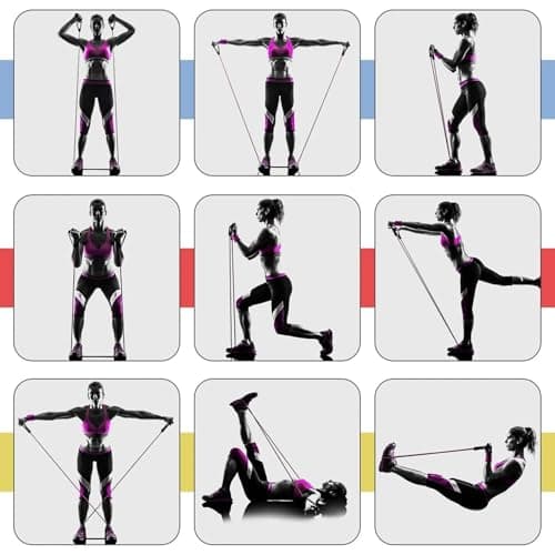 11PC Resistance Bands Set – Exercise Tubes with Handles, Ankle Straps & Door Anchor for Fitness, CrossFit, Yoga & Home Workouts (Pack of 11) — view 3