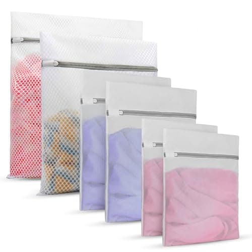 6 Pack Mesh Laundry Bags,Reusable Large Laundry Bags for Washing Machine