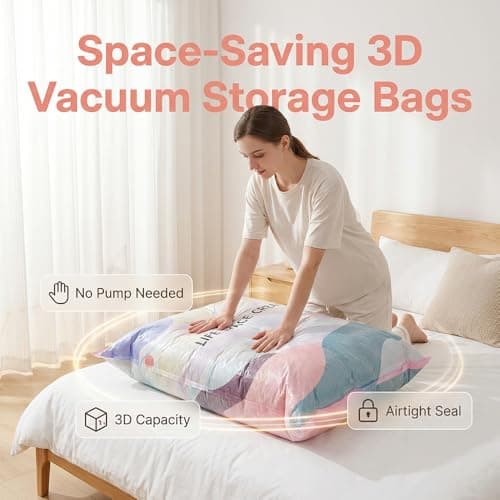 2026 New Vacuum Storage Bags No Pump Needed, Extra Large Space Saver Compression Bags for Clothes, Duvet, Comforters, Blankets & Bedding, for Home, Travel & Wardrobe (3, 70x50x30cm) — view 3
