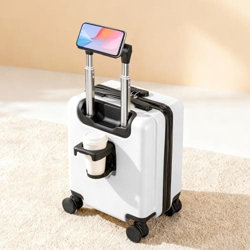 SUNNYNEST 14 Inch Cabin Suitcase Built in Lock with 360°Rubber White — view 3