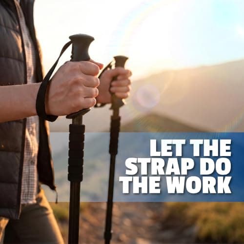 Straame Telescopic Walking Sticks 2 Pack, 65-130cm Trekking Poles (Black) — view 4