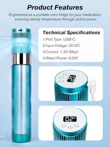 SUNMON Portable Electric Medication Cooler, Active Chiller for Travel & Car — view 5