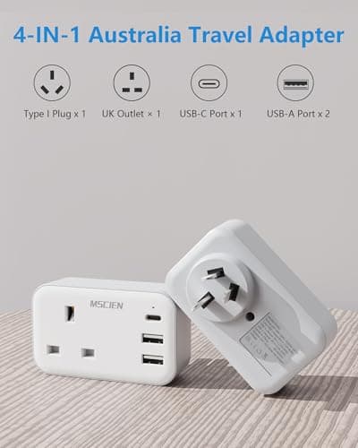 Mscien UK to India Plug Adapter with USB-C, 4-IN-1 Type D Plug Adapter — view 2