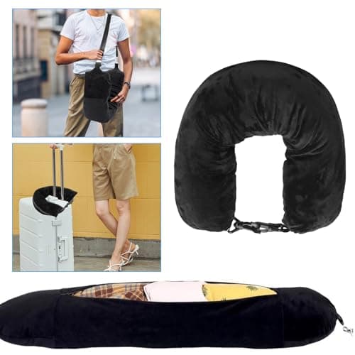 Stuffable Neck Pillow for Travel,with Adjustable Straps,Clothes for Luggage — view 5