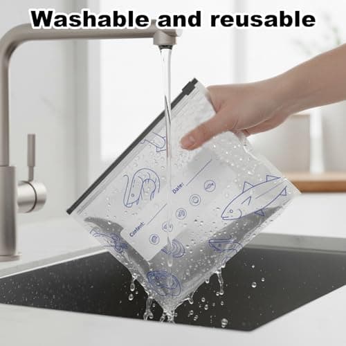 61-Pack Aluminum Foil Bags, Reusable Aluminum Foil Sealable Storage Bags, Aluminum Foil Freezer Bags with Marker Pen, Three Sizes for Meal Prep, Picnics, Freezing, and Travel Snacks (S+M+L) — view 4