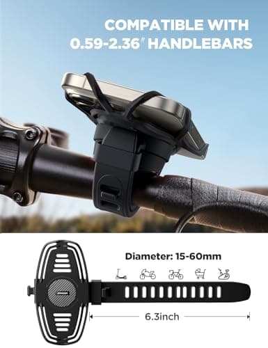 JOYROOM Bike Phone Holder [Silicone Shock Absorption] Motorbike Phone Mount — view 5