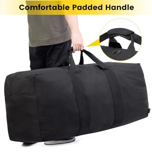 Vorspack 250L Extra Large Foldable Duffle Bag for Travel, Camping, Black — view 5