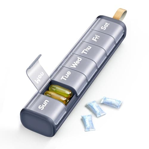 Ideerfit Once-Daily 7 Day Pill Organiser with Handle, Sky Blue