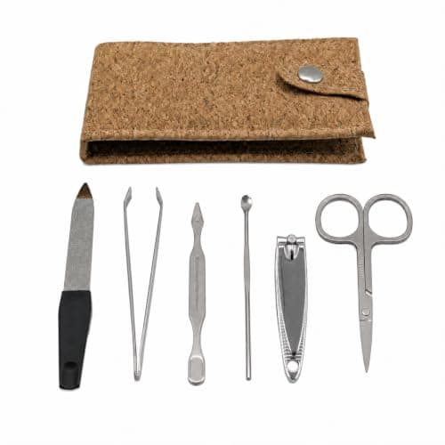 OhneSorge Travel Care Kit with Cork Bag, Manicure Set & Mirror 3 Piece — view 4