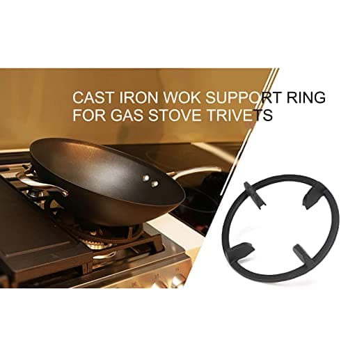 NEMORSO Cast Iron Wok Support Ring, Wok Support Stand for Gas Hob for Kitchen Samsung, Ge, Frigidaire, Whirlpool, Kitchenaid Etc - Wok Adapter Universal Non Slip, Gas Stove Rack Accessories — view 2
