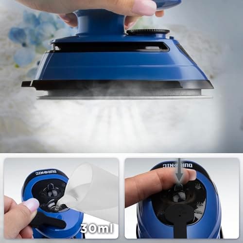 Duronic Travel Steam Iron SI4 BB Portable Steam Irons with Dual Voltage Lightweight Electric Mini Iron with Ceramic Plate 420W Compact Iron for Travelling Sewing & Holidays — view 4