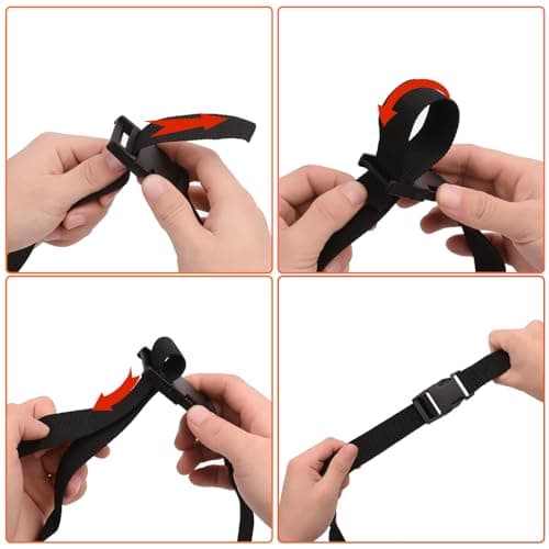 Hiziwimi 6Pcs Black Luggage Straps for Suitcases with Quick-Release Buckle — view 4