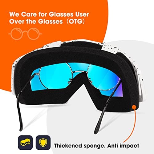 EasYoung Adult Ski Goggles, 2-Pack Snowboard Goggles for Youth, Teens, Men & Women, Wide View Snowmobile Goggles — view 3