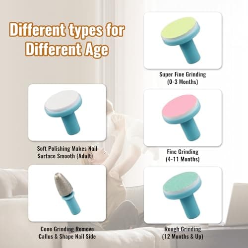 Baby Nail File Pads 12 PCS – Replacement Pads for Electric Baby Nail Trimmer – for Newborns Infants and Toddlers — view 2