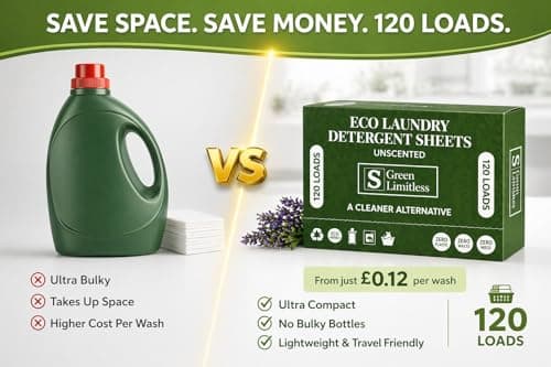 Green Limitless Eco Laundry Detergent 120 Sheets (Loads) Unscented. All the benefits of a liquid detergent, washing powder, or washing pods without any of the drawbacks. — view 6