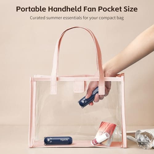 Morelax Portable Handheld Fan Mini Folding USB Rechargeable Blue — view 2