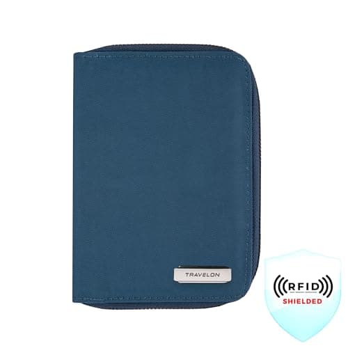Travelon RFID Blocking Passport Zip Wallet, Ocean, 4 x6 .5, RFID Blocking Passport Zip Wallet — view 2