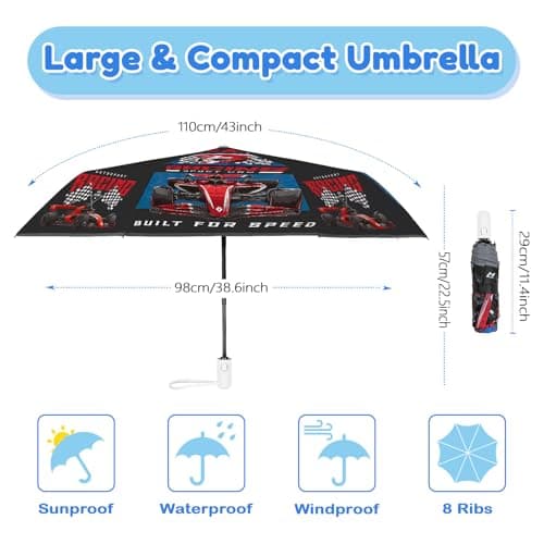 alldomess Kids Automatic Umbrella，Folding Umbrella for Girls & Boys — view 3