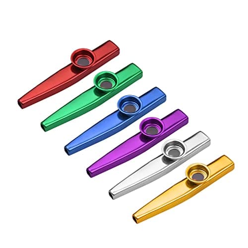 CHICIRIS Kazoo Musical Instrument Aluminum Alloy Kazoo 6pcs Easy to Play Portable 12 X 2 X 1.8cm Lightweight for Kids Adults Beginners Travel Camping Party — view 2