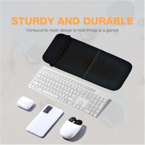 AMMKRO Neoprene Keyboard Carrying Travel Case with Mesh Mouse Pouch for Logitech K380 / Logitech MX Keys Mini Wireless Bluetooth Keyboard — view 5