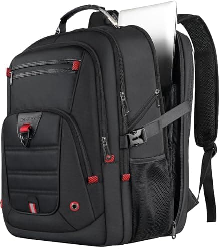 Z-MGKISS Men's Extra Large 55L Anti-Theft Backpack, TSA-Approved for 18.4-19" Gaming Laptops, Gym Work Travel for Business College Daypack (Black)