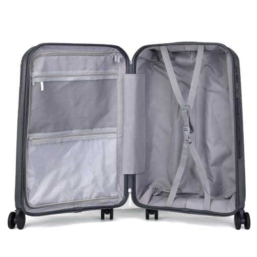 DK Luggage 28" Large Lightweight Hardshell PP Luggage with 4 Wheels Suitcase N52 (Dark Grey, Large) — view 6