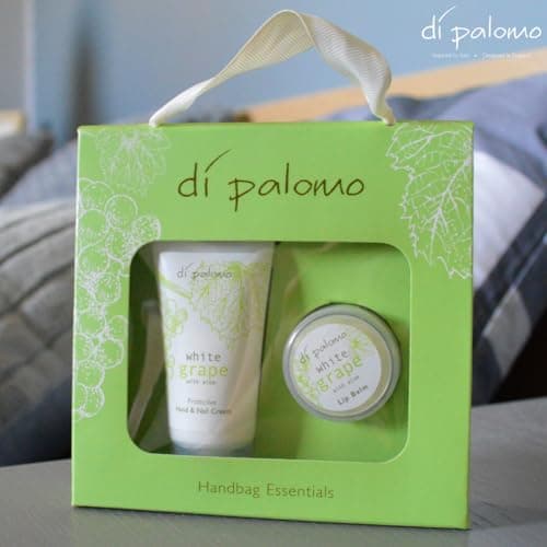 Di Palomo White Grape & Aloe Handbag Essentials Kit. Hand Cream & Lip Balm. Makeup Bag & Travel Essentials Kit. Skin Care Essentials Gifts for Her. Moisturising Gifts for Women. — view 3