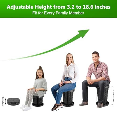 Large Portable Toilets for Adults, 18.6" H, Load 440Lb, Black — view 2