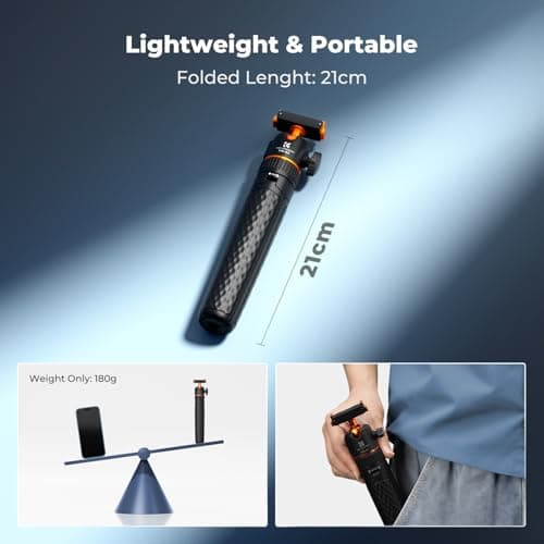 K&F CONCEPT 25.6"/65cm Magnetic Quick Release Tripod for DJI Osmo Action 6 — view 6