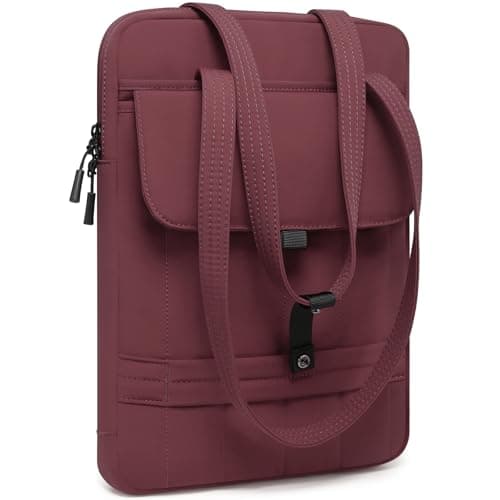 HYZUO 15-16 Inch Puffy Laptop Case Sleeve Padded Handbag, Wine Red