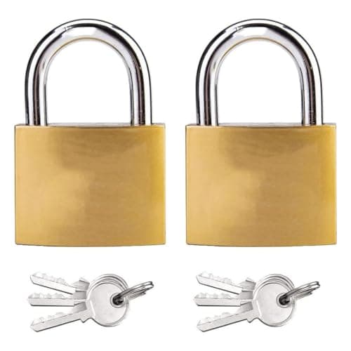 2 Pack Mini Padlock (3.2cm) with Keys for Gym Locker, Travel Bags, Cabinets